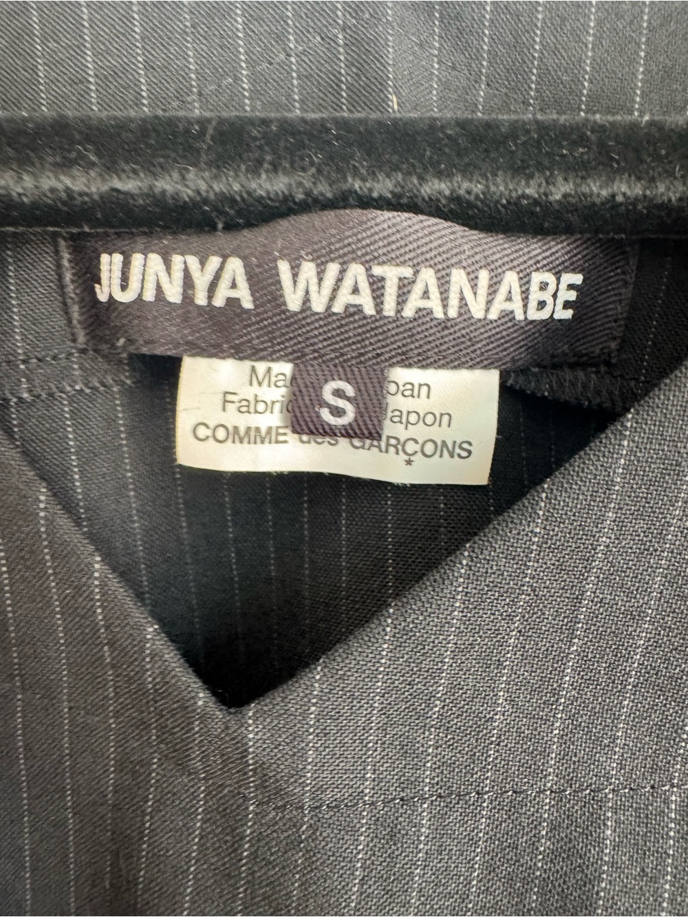 Junya Watanabe - Comme Des Garcons Charcoal Pinstriped Draped Tunic - Picture 3 of 4